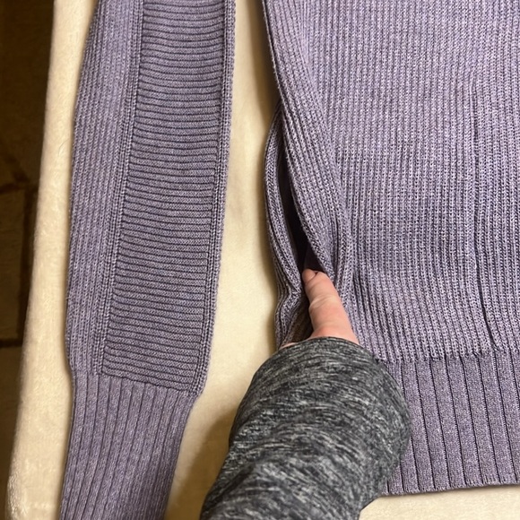 Lululemon Cozy Calling Ribbed Turtleneck sz XS Pockets Heathered Mauve - Picture 6 of 13